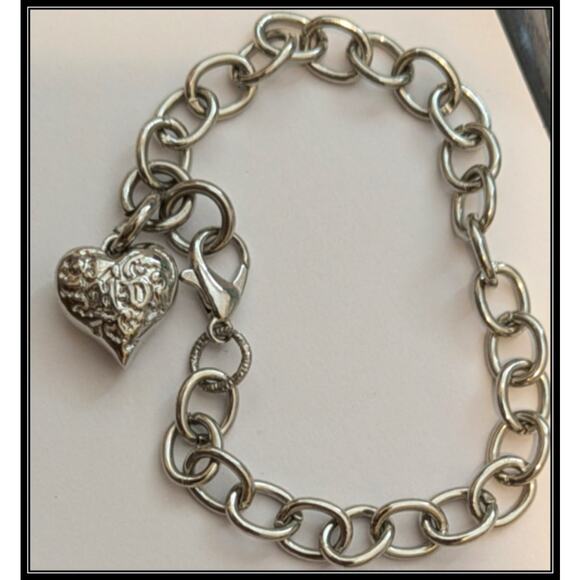 HARLEY DAVIDSON Bar & Shield HD Heart Charm Bracelet on Stainless Steel Chain - Picture 4 of 8